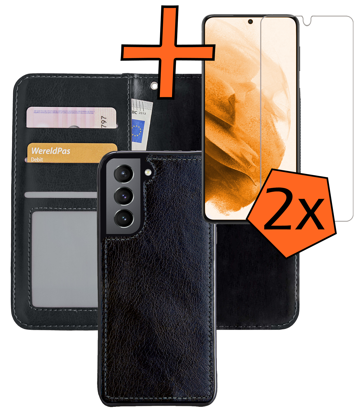 Nomfy Hoesje Geschikt voor <model> Hoesje 2-in-1 Bookcase Hoes Case Uitneembaar Met 2x Screenprotector - Hoes Geschikt voor <model2> Hoes Cover - <color>