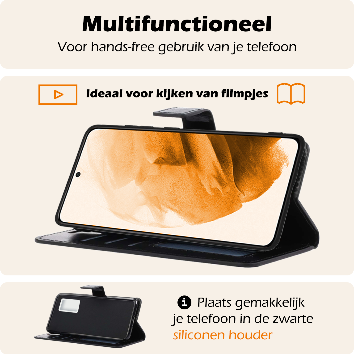 Nomfy Hoesje Geschikt voor <model> Hoesje 2-in-1 Bookcase Hoes Case Uitneembaar Met 2x Screenprotector - Hoes Geschikt voor <model2> Hoes Cover - <color>