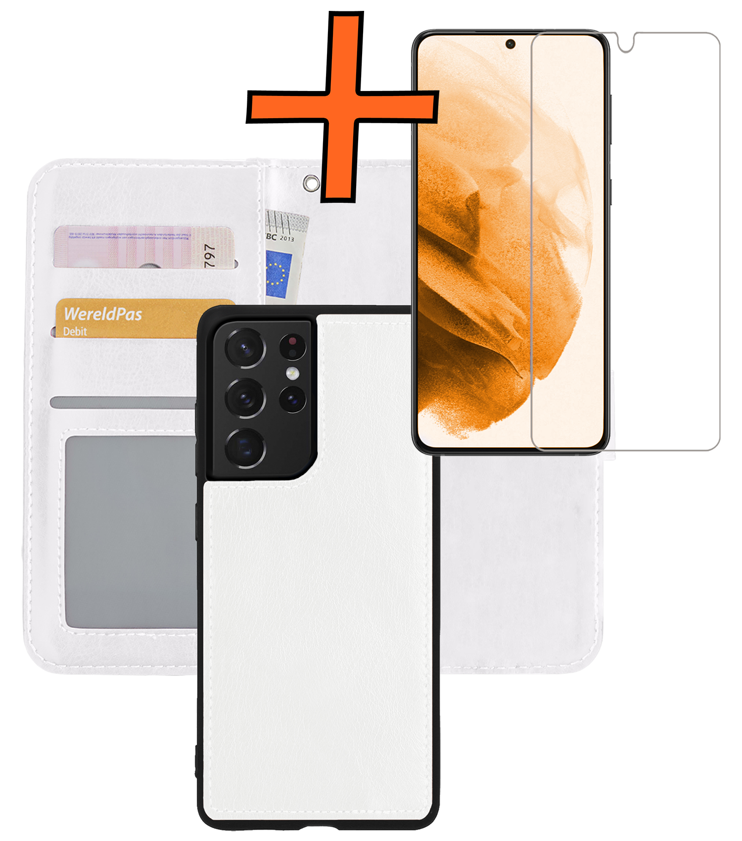 Nomfy Hoesje Geschikt voor <model> Hoesje 2-in-1 Bookcase Hoes Case Uitneembaar Met Screenprotector - Hoes Geschikt voor <model2> Hoes Cover - <color>