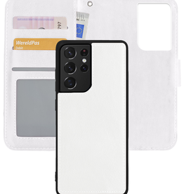 Nomfy Nomfy Samsung Galaxy S21 Ultra Hoesje Bookcase Uitneembaar - Wit