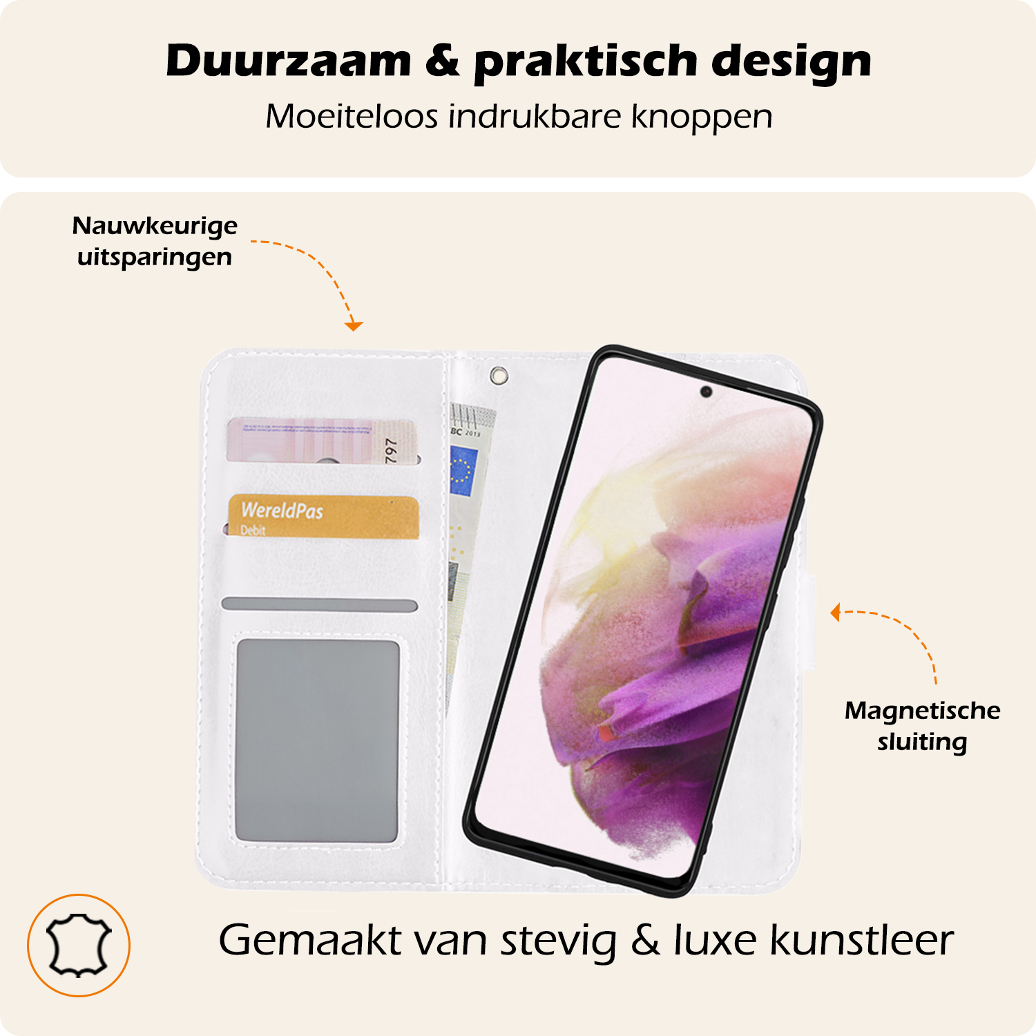 Nomfy Hoesje Geschikt voor <model> Hoesje 2-in-1 Bookcase Hoes Case Uitneembaar Met Screenprotector - Hoes Geschikt voor <model2> Hoes Cover - <color>