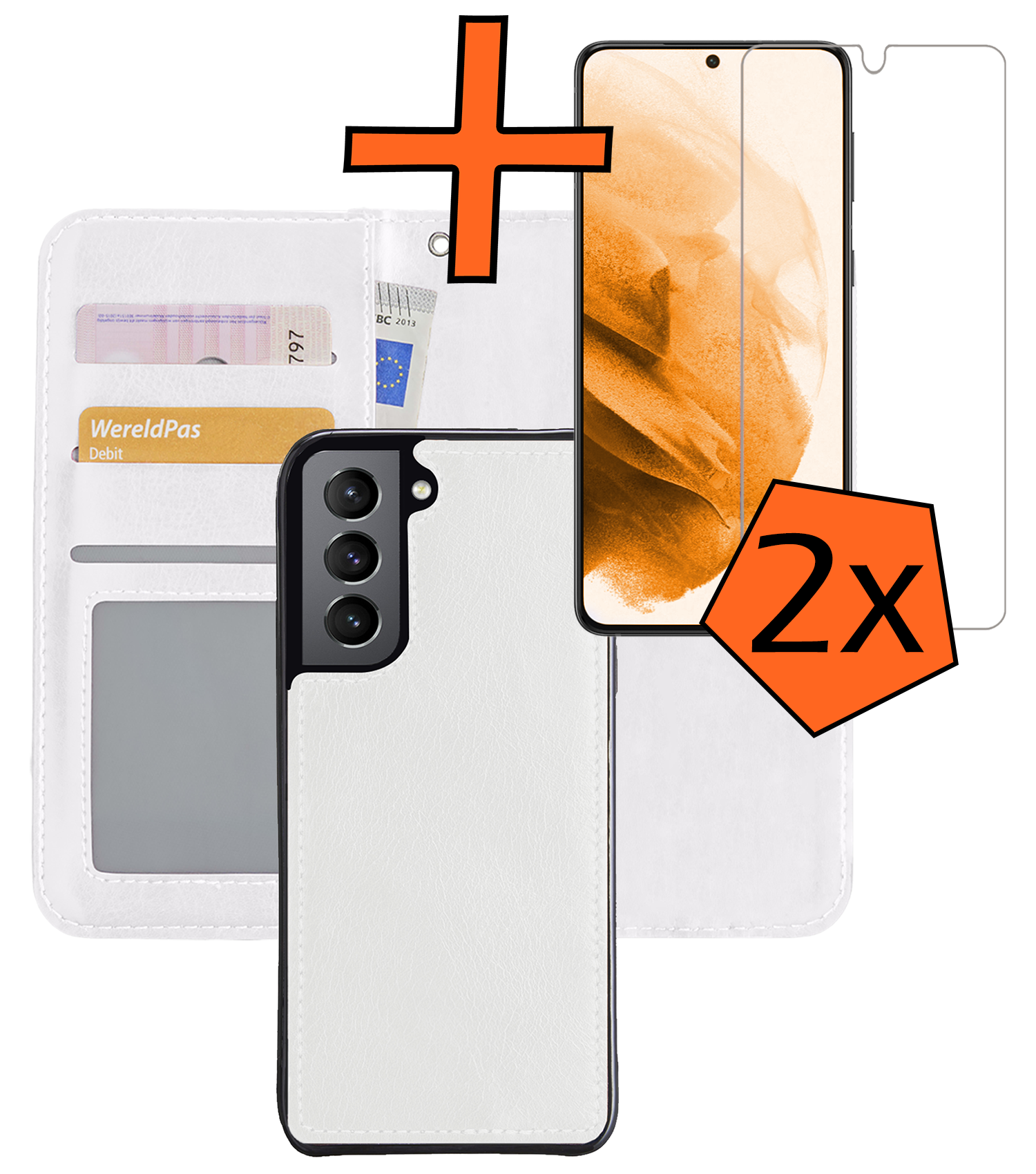 Nomfy Hoesje Geschikt voor <model> Hoesje 2-in-1 Bookcase Hoes Case Uitneembaar Met 2x Screenprotector - Hoes Geschikt voor <model2> Hoes Cover - <color>