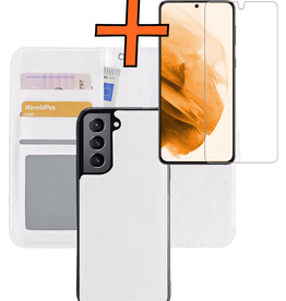 Nomfy Nomfy Samsung Galaxy S21 Hoesje Bookcase Uitneembaar Met Screenprotector - Wit