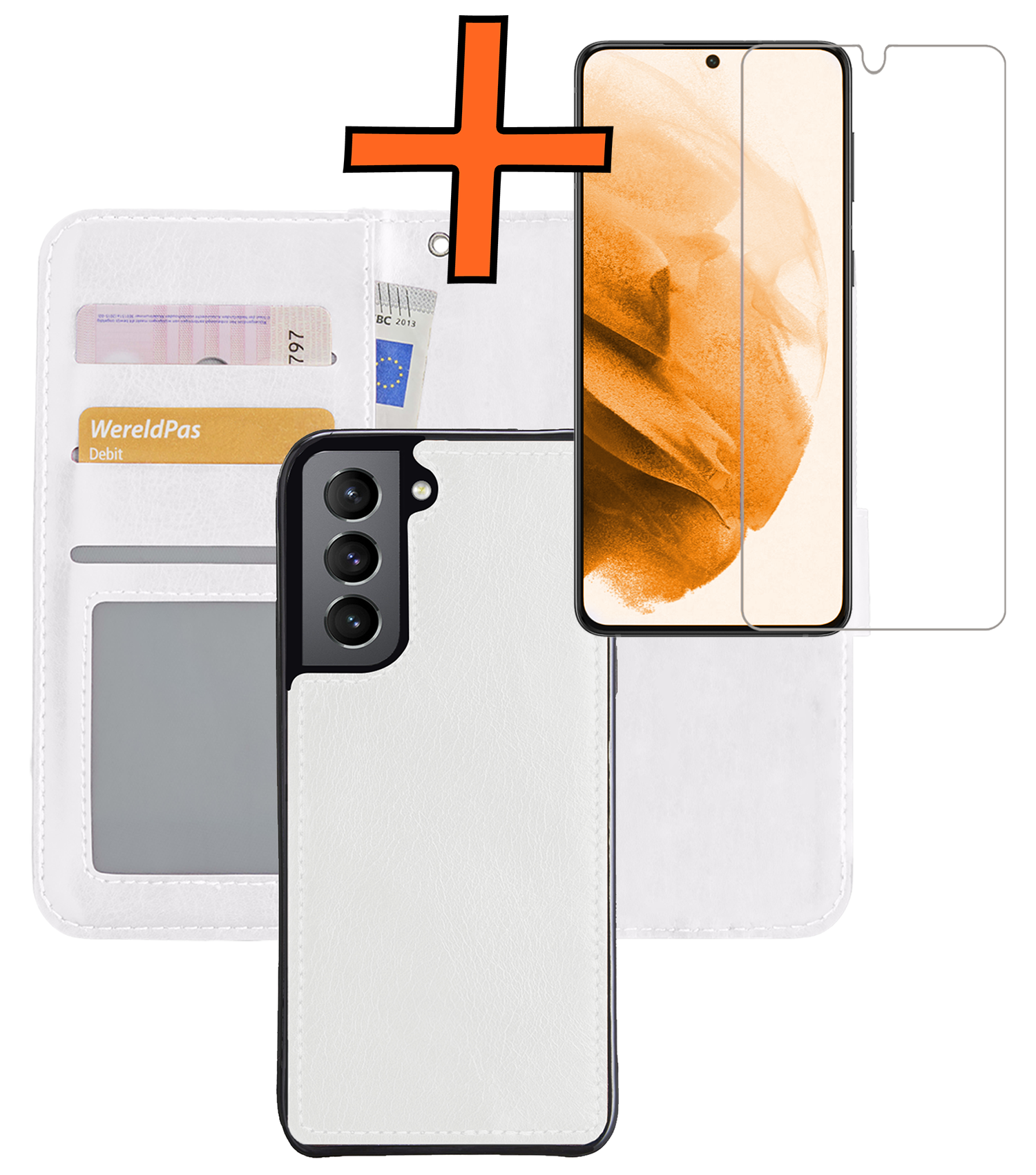 Nomfy Hoesje Geschikt voor <model> Hoesje 2-in-1 Bookcase Hoes Case Uitneembaar Met Screenprotector - Hoes Geschikt voor <model2> Hoes Cover - <color>