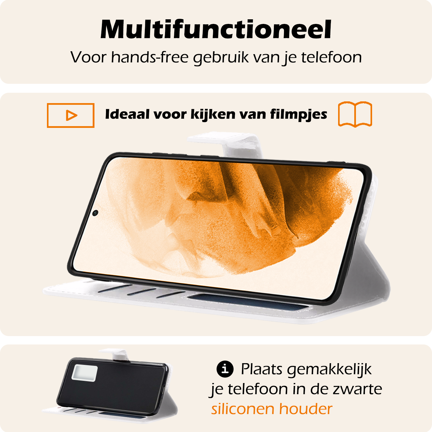 Nomfy Hoesje Geschikt voor <model> Hoesje 2-in-1 Bookcase Hoes Case Uitneembaar Met Screenprotector - Hoes Geschikt voor <model2> Hoes Cover - <color>