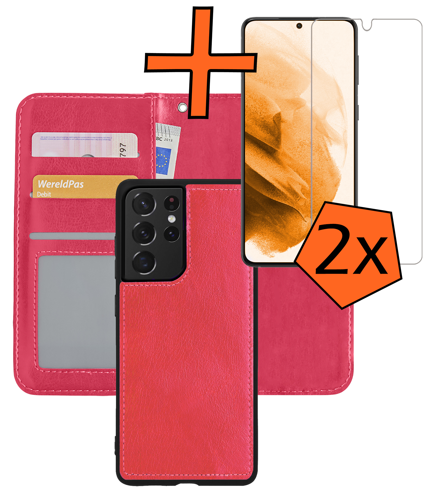 Nomfy Hoesje Geschikt voor <model> Hoesje 2-in-1 Bookcase Hoes Case Uitneembaar Met 2x Screenprotector - Hoes Geschikt voor <model2> Hoes Cover - <color>