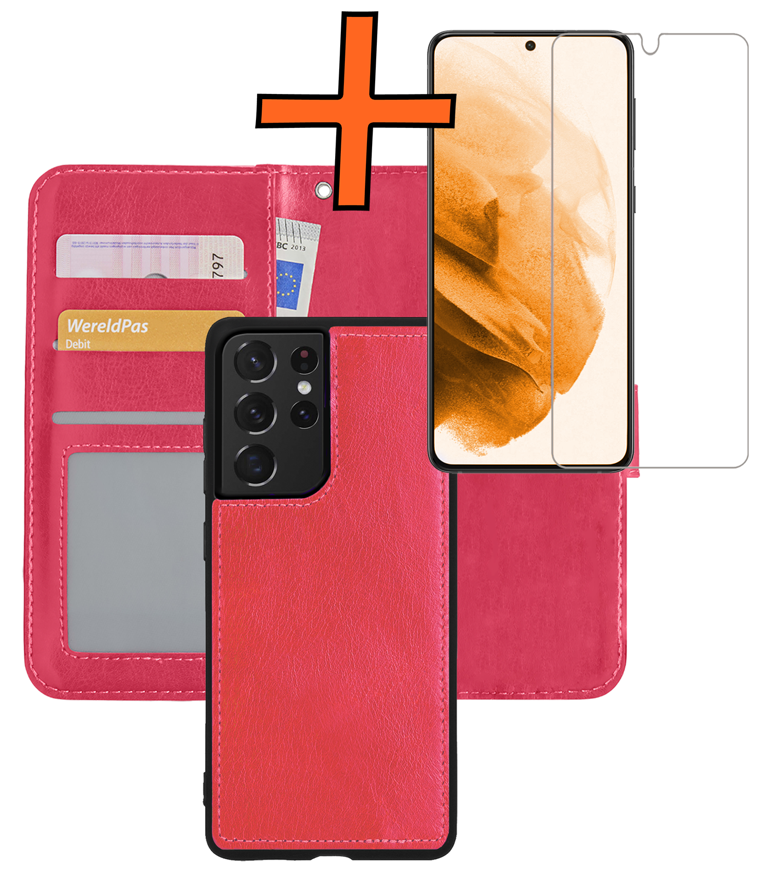 Nomfy Hoesje Geschikt voor <model> Hoesje 2-in-1 Bookcase Hoes Case Uitneembaar Met Screenprotector - Hoes Geschikt voor <model2> Hoes Cover - <color>