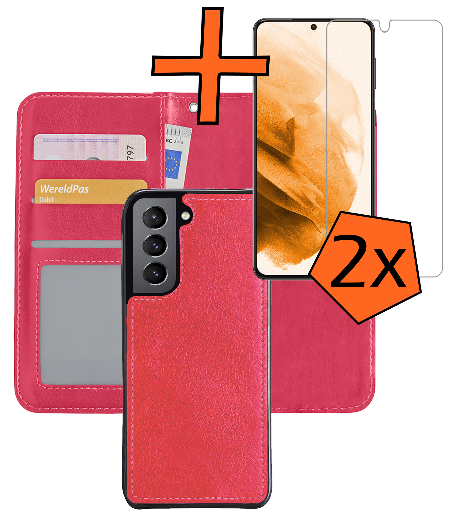 Nomfy Hoesje Geschikt voor <model> Hoesje 2-in-1 Bookcase Hoes Case Uitneembaar Met 2x Screenprotector - Hoes Geschikt voor <model2> Hoes Cover - <color>