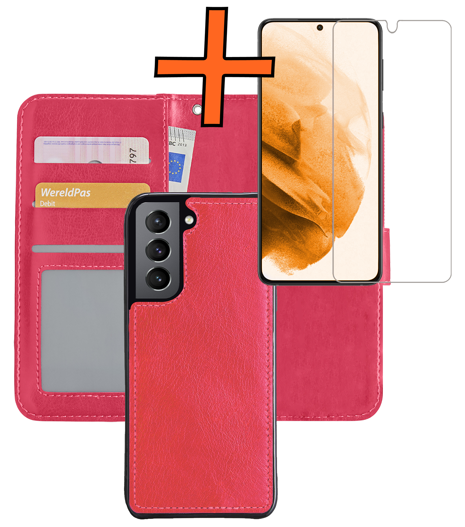 Nomfy Hoesje Geschikt voor <model> Hoesje 2-in-1 Bookcase Hoes Case Uitneembaar Met Screenprotector - Hoes Geschikt voor <model2> Hoes Cover - <color>