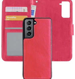 Nomfy Nomfy Samsung Galaxy S21 Hoesje Bookcase Uitneembaar - Donkerroze