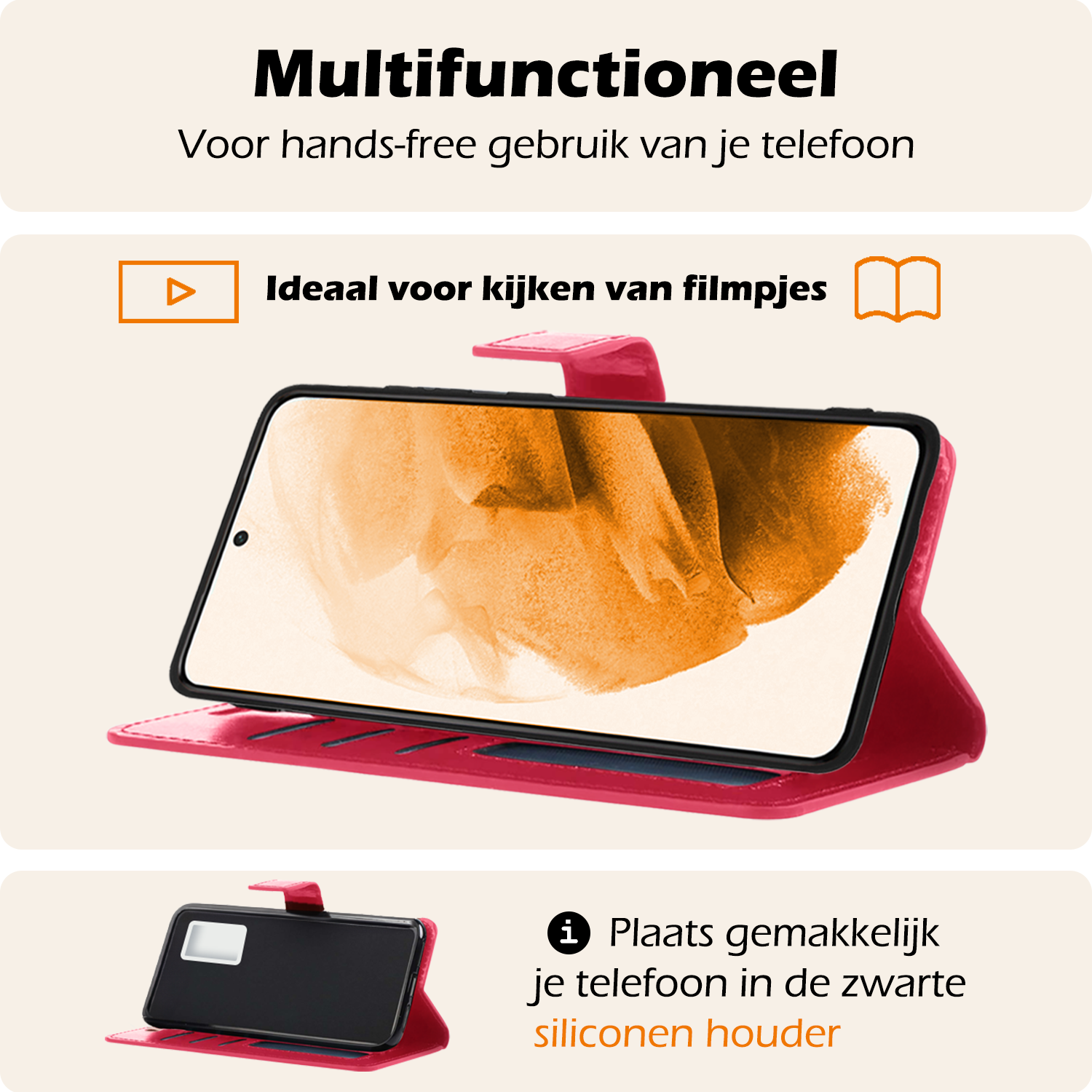 Nomfy Hoesje Geschikt voor <model> Hoesje 2-in-1 Bookcase Hoes Case Uitneembaar Met 2x Screenprotector - Hoes Geschikt voor <model2> Hoes Cover - <color>
