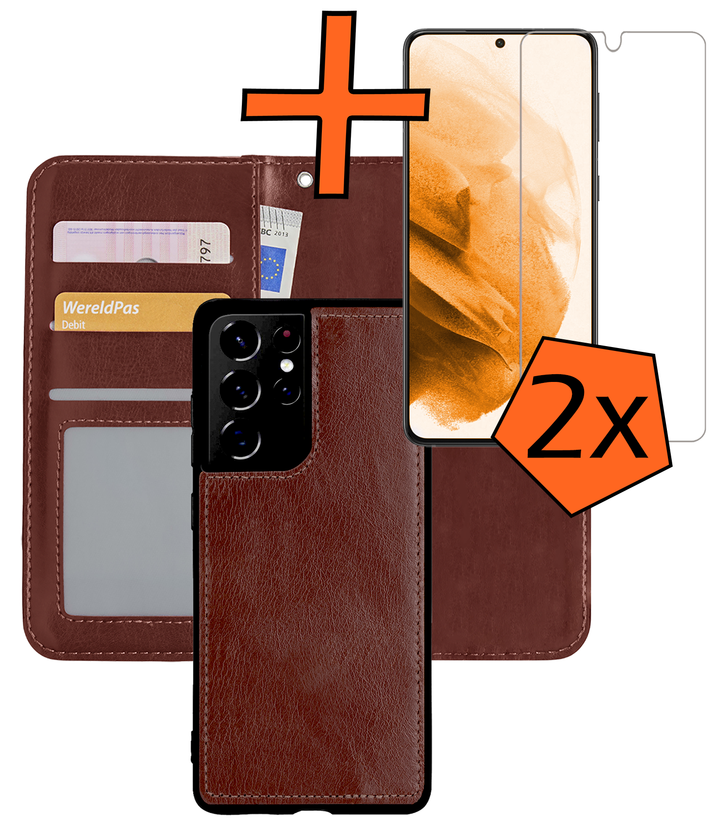 Nomfy Hoesje Geschikt voor <model> Hoesje 2-in-1 Bookcase Hoes Case Uitneembaar Met 2x Screenprotector - Hoes Geschikt voor <model2> Hoes Cover - <color>