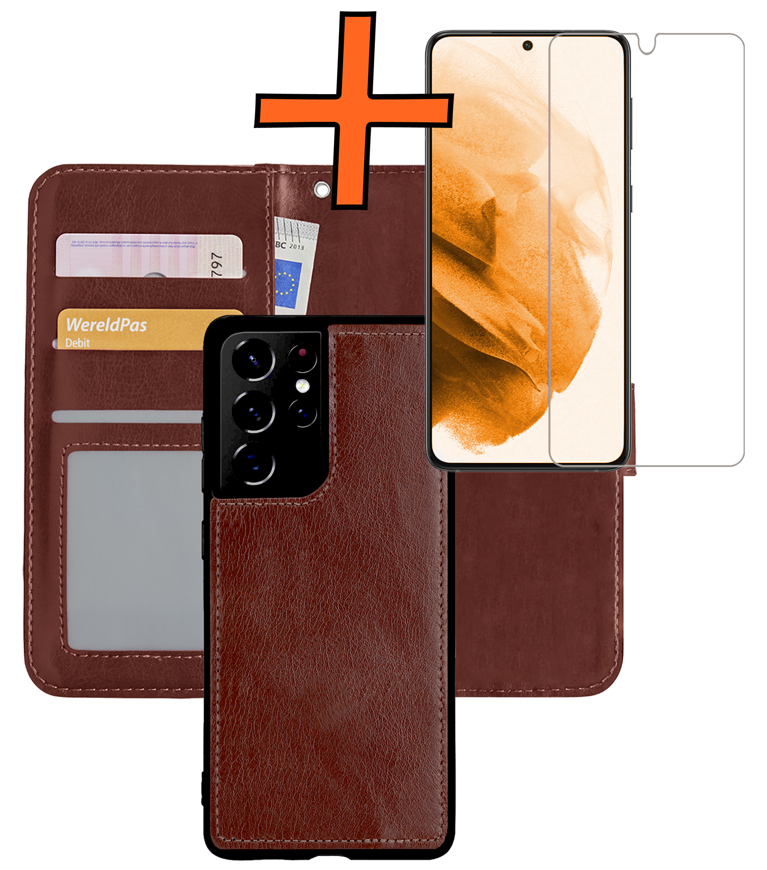 Nomfy Hoesje Geschikt voor <model> Hoesje 2-in-1 Bookcase Hoes Case Uitneembaar Met Screenprotector - Hoes Geschikt voor <model2> Hoes Cover - <color>