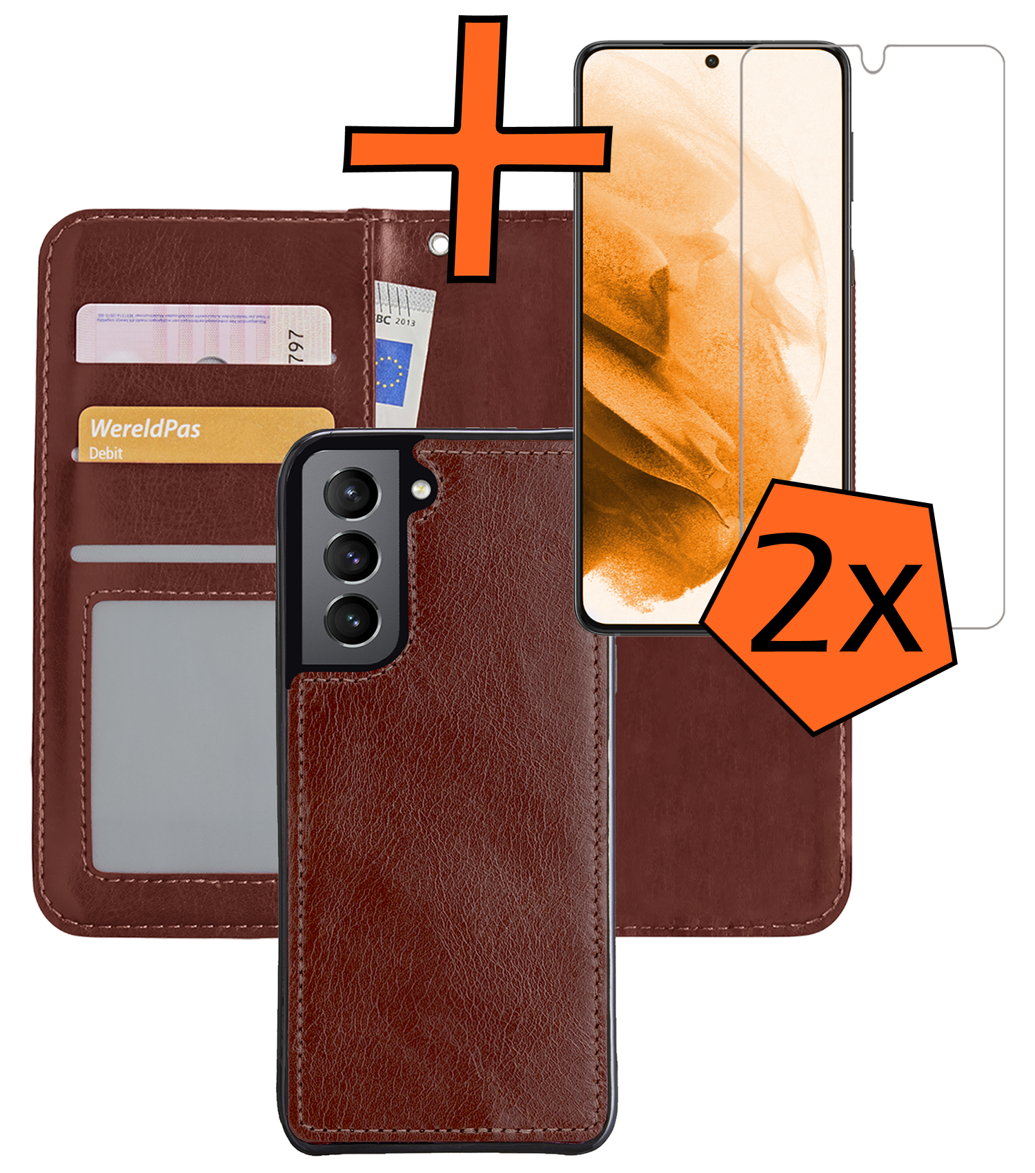 Nomfy Hoesje Geschikt voor <model> Hoesje 2-in-1 Bookcase Hoes Case Uitneembaar Met 2x Screenprotector - Hoes Geschikt voor <model2> Hoes Cover - <color>