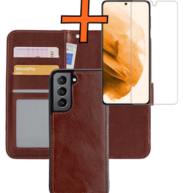 Nomfy Nomfy Samsung Galaxy S21 Plus Hoesje Bookcase Uitneembaar Met Screenprotector - Bruin