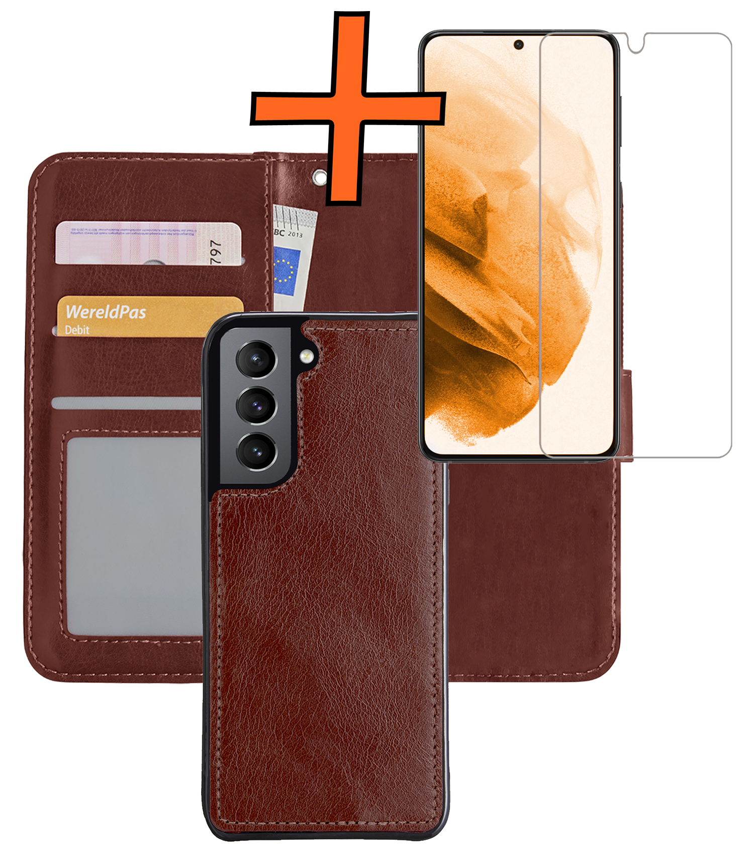 Nomfy Hoesje Geschikt voor <model> Hoesje 2-in-1 Bookcase Hoes Case Uitneembaar Met Screenprotector - Hoes Geschikt voor <model2> Hoes Cover - <color>