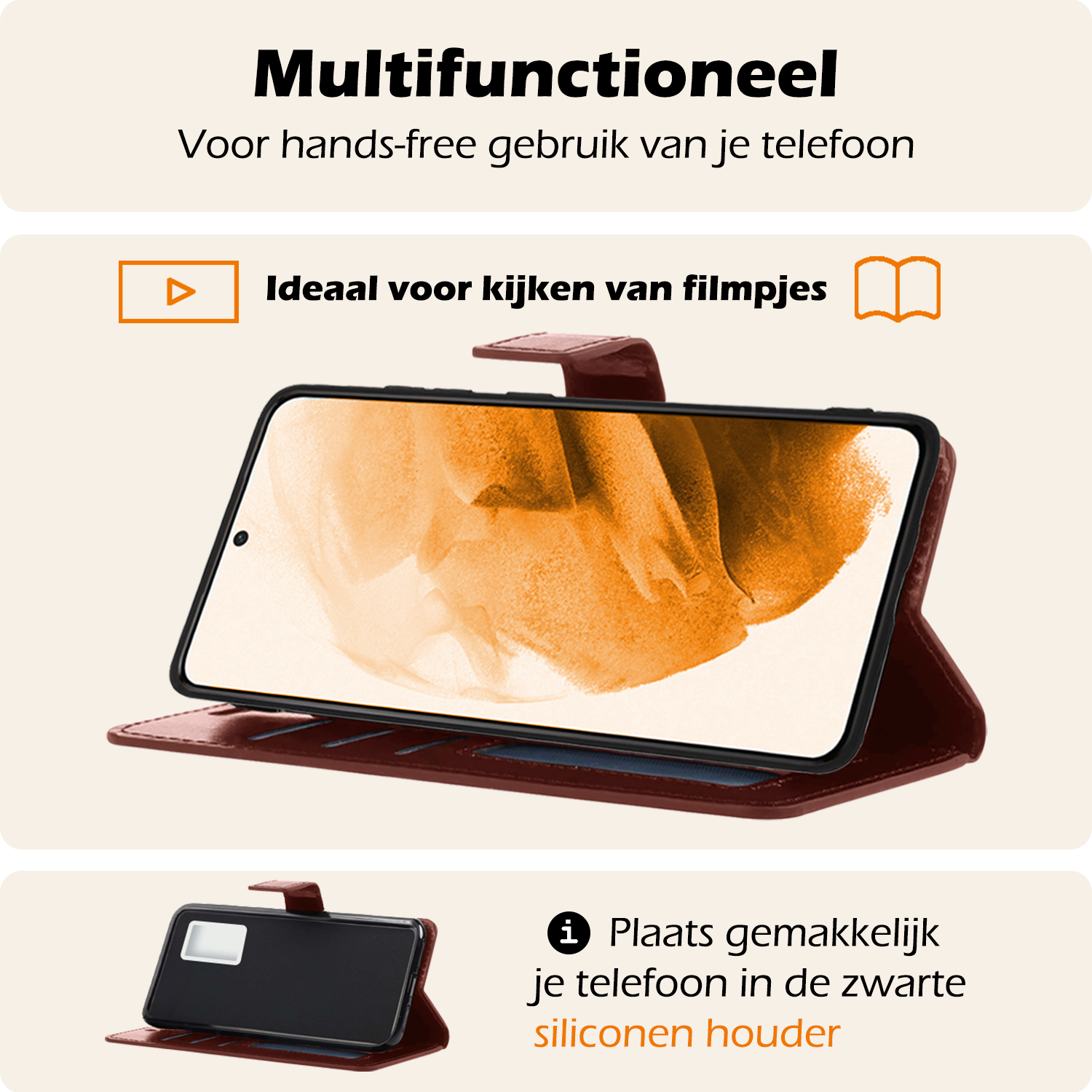 Nomfy Hoesje Geschikt voor <model> Hoesje 2-in-1 Bookcase Hoes Case Uitneembaar Met Screenprotector - Hoes Geschikt voor <model2> Hoes Cover - <color>