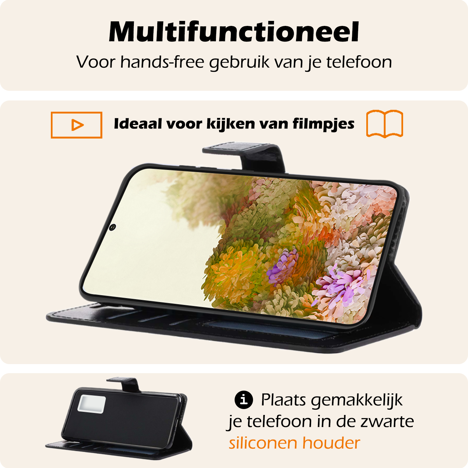 Nomfy Hoesje Geschikt voor <model> Hoesje 2-in-1 Bookcase Hoes Case Uitneembaar Met 2x Screenprotector - Hoes Geschikt voor <model2> Hoes Cover - <color>