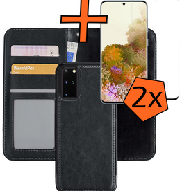 Nomfy Nomfy Samsung Galaxy S20 Plus Hoesje Bookcase Uitneembaar Met 2x Screenprotector - Zwart