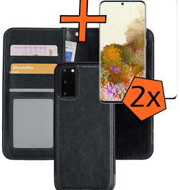 Nomfy Nomfy Samsung Galaxy S20 Hoesje Bookcase Uitneembaar Met 2x Screenprotector - Zwart