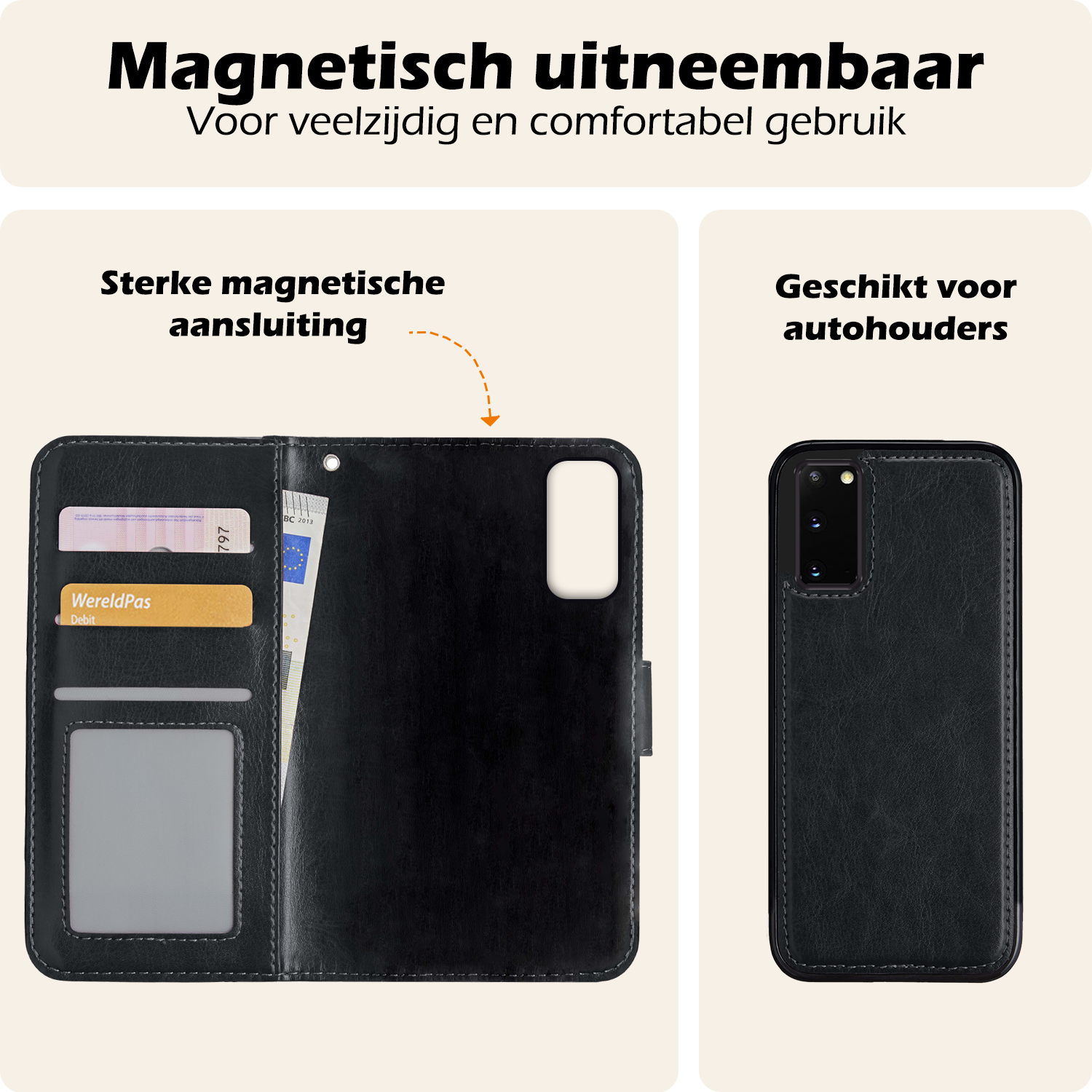 Nomfy Hoesje Geschikt voor <model> Hoesje 2-in-1 Bookcase Hoes Case Uitneembaar - Hoes Geschikt voor <model2> Hoes Cover - <color>