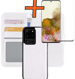 Nomfy Nomfy Samsung Galaxy S20 Ultra Hoesje Bookcase Uitneembaar Met Screenprotector - Wit