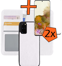 Nomfy Nomfy Samsung Galaxy S20 Plus Hoesje Bookcase Uitneembaar Met 2x Screenprotector - Wit