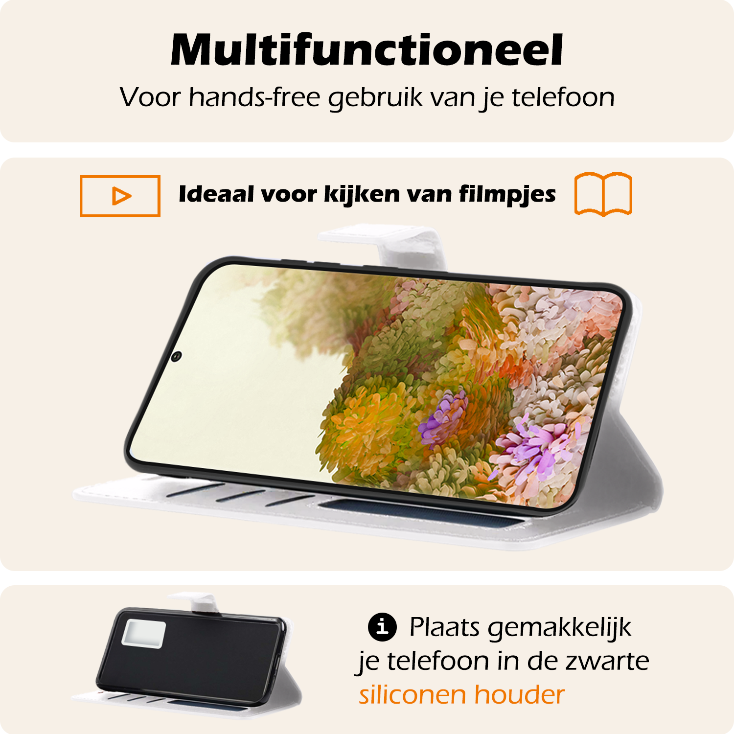 Nomfy Hoesje Geschikt voor <model> Hoesje 2-in-1 Bookcase Hoes Case Uitneembaar Met 2x Screenprotector - Hoes Geschikt voor <model2> Hoes Cover - <color>