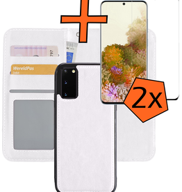 Nomfy Nomfy Samsung Galaxy S20 Hoesje Bookcase Uitneembaar Met 2x Screenprotector - Wit