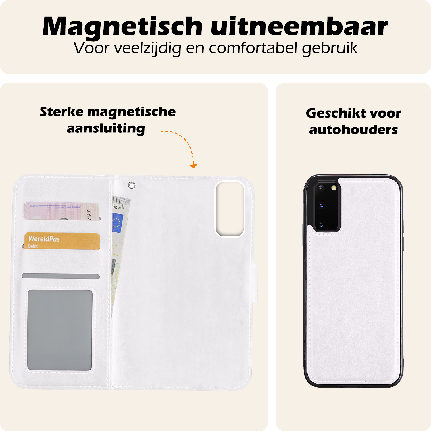 Nomfy Hoesje Geschikt voor <model> Hoesje 2-in-1 Bookcase Hoes Case Uitneembaar Met 2x Screenprotector - Hoes Geschikt voor <model2> Hoes Cover - <color>