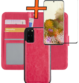 Nomfy Nomfy Samsung Galaxy S20 Plus Hoesje Bookcase Uitneembaar Met Screenprotector - Donkerroze