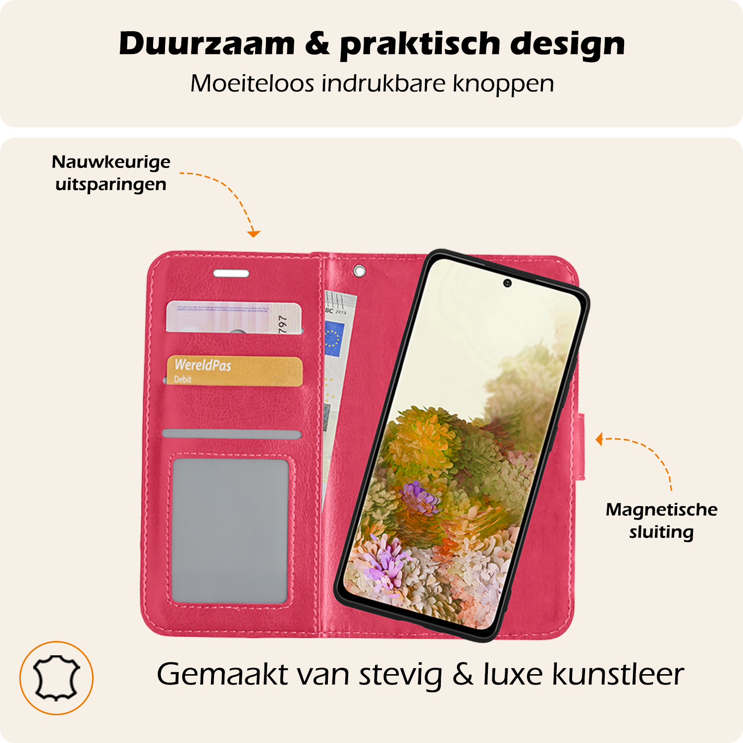Nomfy Hoesje Geschikt voor <model> Hoesje 2-in-1 Bookcase Hoes Case Uitneembaar Met 2x Screenprotector - Hoes Geschikt voor <model2> Hoes Cover - <color>