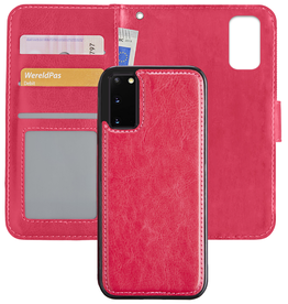 Nomfy Nomfy Samsung Galaxy S20 Hoesje Bookcase Uitneembaar - Donkerroze