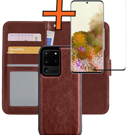 Nomfy Nomfy Samsung Galaxy S20 Ultra Hoesje Bookcase Uitneembaar Met Screenprotector - Bruin