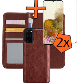 Nomfy Nomfy Samsung Galaxy S20 Plus Hoesje Bookcase Uitneembaar Met 2x Screenprotector - Bruin