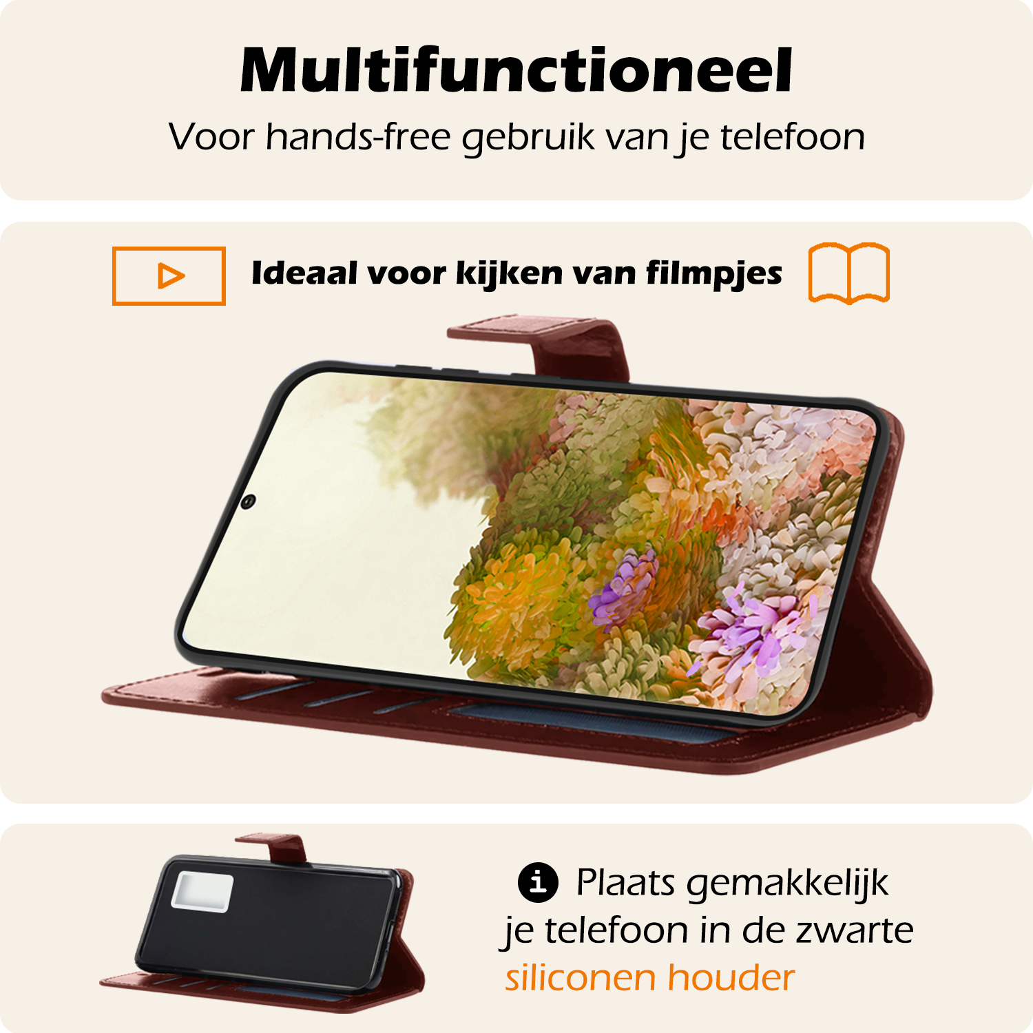 Nomfy Hoesje Geschikt voor <model> Hoesje 2-in-1 Bookcase Hoes Case Uitneembaar - Hoes Geschikt voor <model2> Hoes Cover - <color>