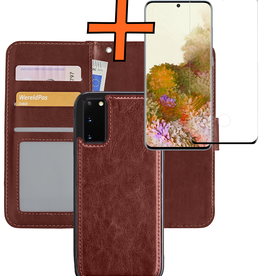 Nomfy Nomfy Samsung Galaxy S20 Hoesje Bookcase Uitneembaar Met Screenprotector - Bruin