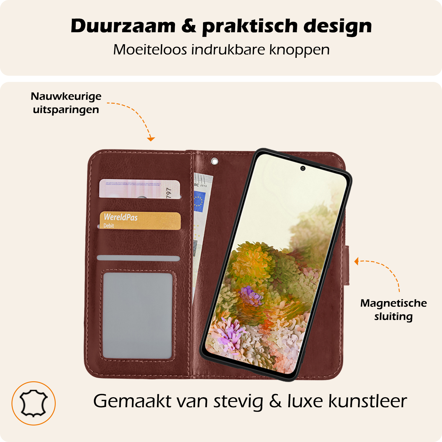 Nomfy Hoesje Geschikt voor <model> Hoesje 2-in-1 Bookcase Hoes Case Uitneembaar - Hoes Geschikt voor <model2> Hoes Cover - <color>