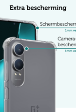 Forterra Hoesje Geschikt voor OnePlus Nord CE4 Lite Hoesje Siliconen Shock Proof Case Hoes - Hoes Geschikt voor OnePlus Nord CE4 Lite Hoes Cover Case Shockproof - Transparant - 2 PACK