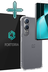 Forterra Hoesje Geschikt voor OnePlus Nord CE4 Lite Hoesje Siliconen Shock Proof Case Hoes Met Screenprotector - Hoes Geschikt voor OnePlus Nord CE4 Lite Hoes Cover Case Shockproof - Transparant