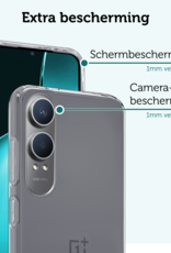 Forterra Hoesje Geschikt voor OnePlus Nord CE4 Lite Hoesje Siliconen Case Hoes - Hoes Geschikt voor OnePlus Nord CE4 Lite Hoes Cover Case - Transparant - 2 PACK