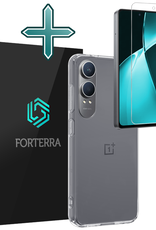 Forterra Hoesje Geschikt voor OnePlus Nord CE4 Lite Hoesje Siliconen Case Hoes Met Screenprotector - Hoes Geschikt voor OnePlus Nord CE4 Lite Hoes Cover Case - Transparant