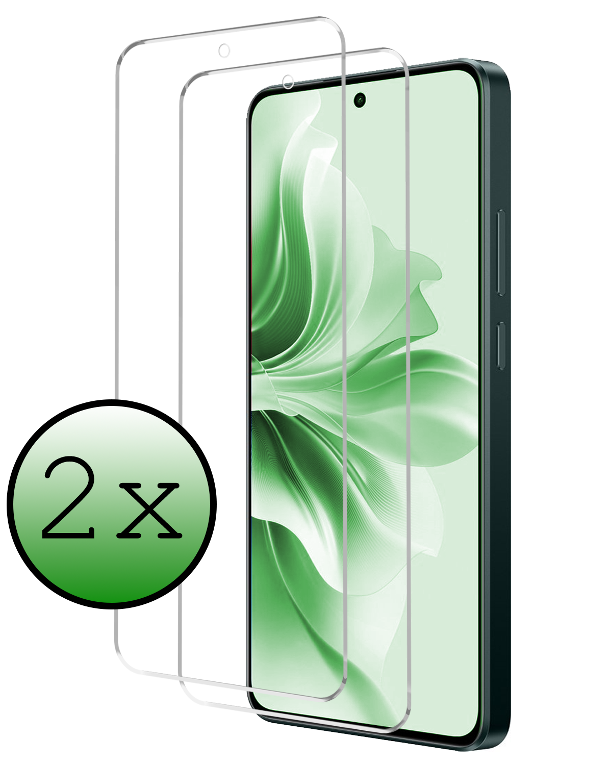 BASEY. Screenprotector Geschikt voor Oppo Reno11 F Screenprotector Glas Gehard Tempered Glass - Screenprotector Geschikt voor Oppo Reno11 F Screen Protector Screen Cover - 2 PACK