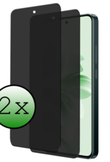 BASEY. Screenprotector Geschikt voor Oppo Reno11 F Screenprotector Privacy Glas Gehard Full Cover - Screenprotector Geschikt voor Oppo Reno11 F Screenprotector Privacy Tempered Glass - 2 PACK