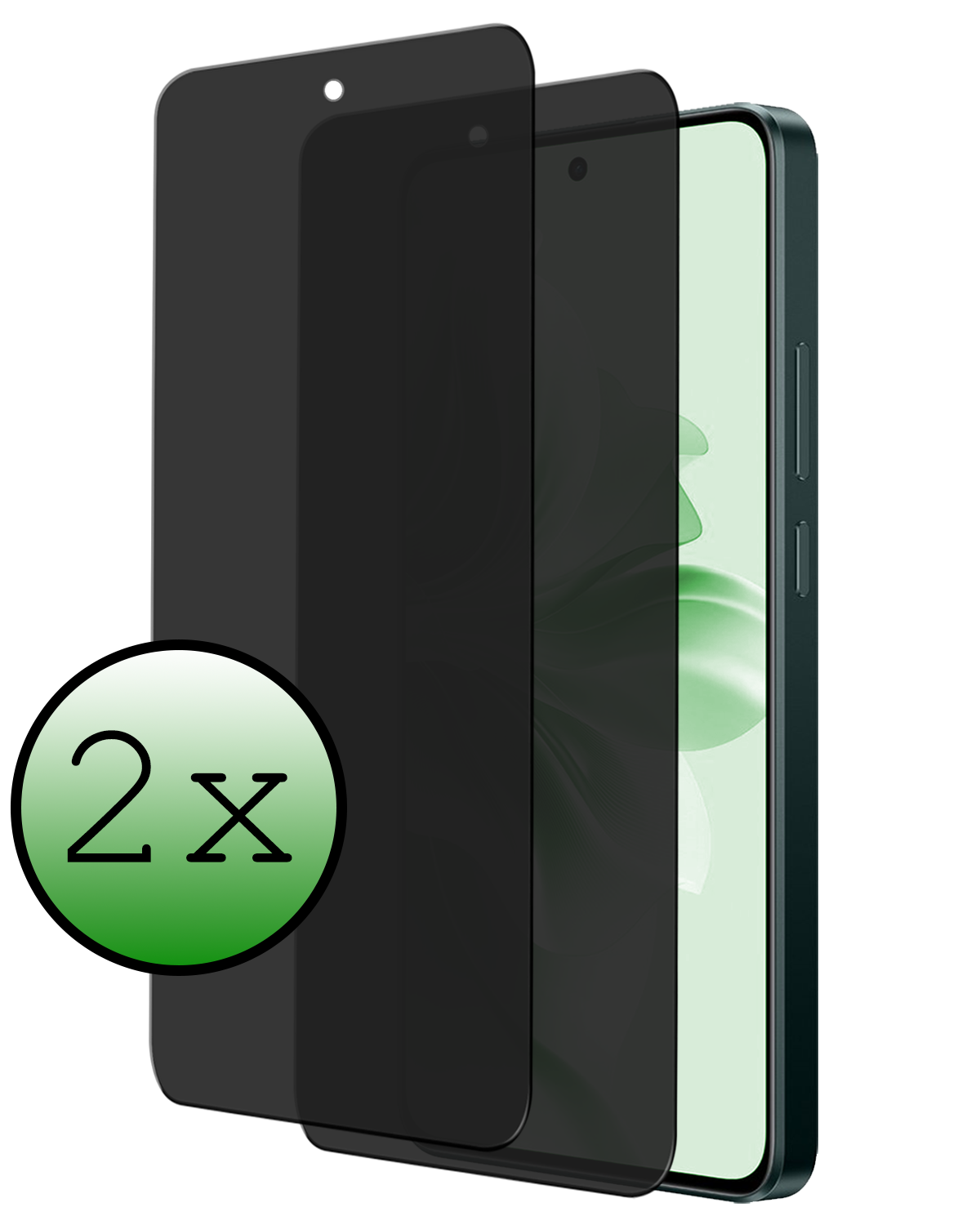 BASEY. Screenprotector Geschikt voor Oppo Reno11 F Screenprotector Privacy Glas Gehard Full Cover - Screenprotector Geschikt voor Oppo Reno11 F Screenprotector Privacy Tempered Glass - 2 PACK