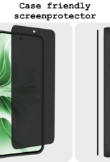 BASEY. Screenprotector Geschikt voor Oppo Reno11 F Screenprotector Privacy Glas Gehard Full Cover - Screenprotector Geschikt voor Oppo Reno11 F Screenprotector Privacy Tempered Glass - 2 PACK