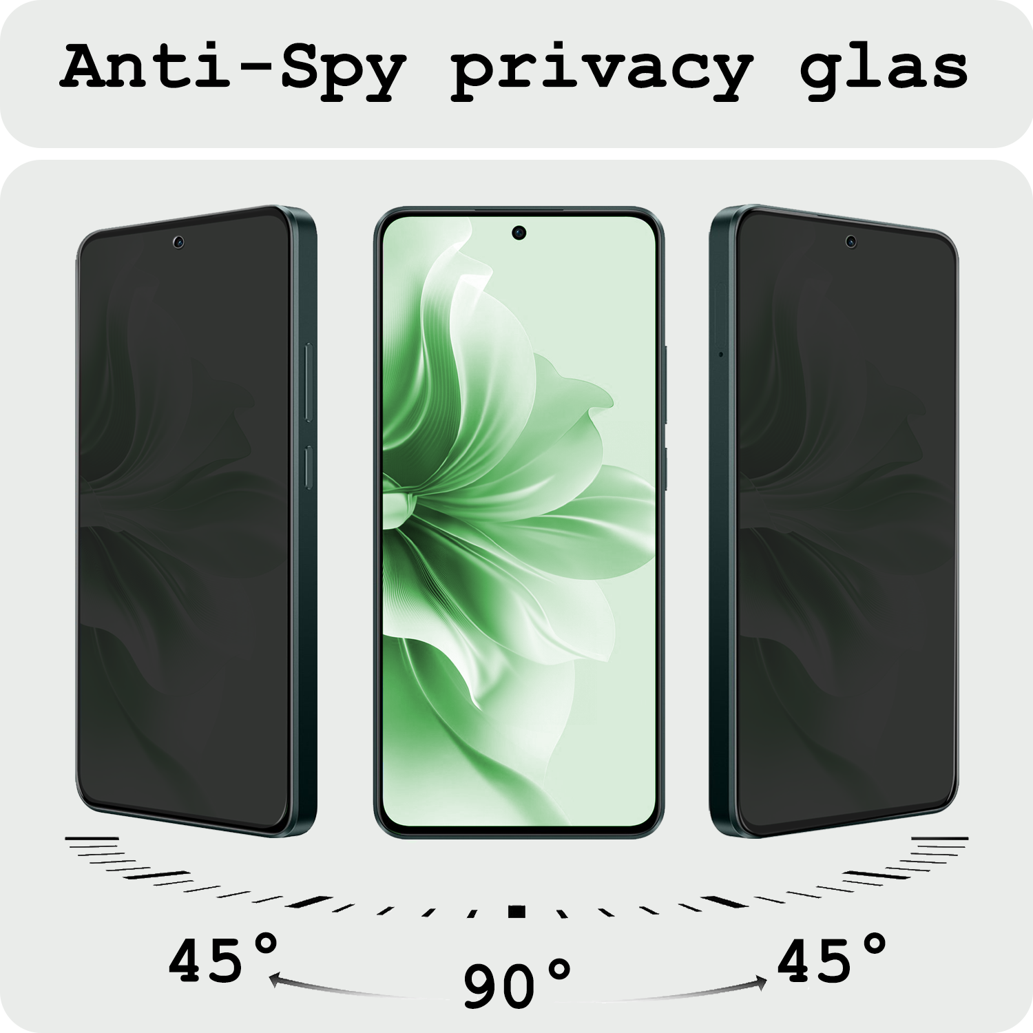 BASEY. Screenprotector Geschikt voor Oppo Reno11 F Screenprotector Privacy Glas Gehard Full Cover - Screenprotector Geschikt voor Oppo Reno11 F Screenprotector Privacy Tempered Glass - 3 PACK