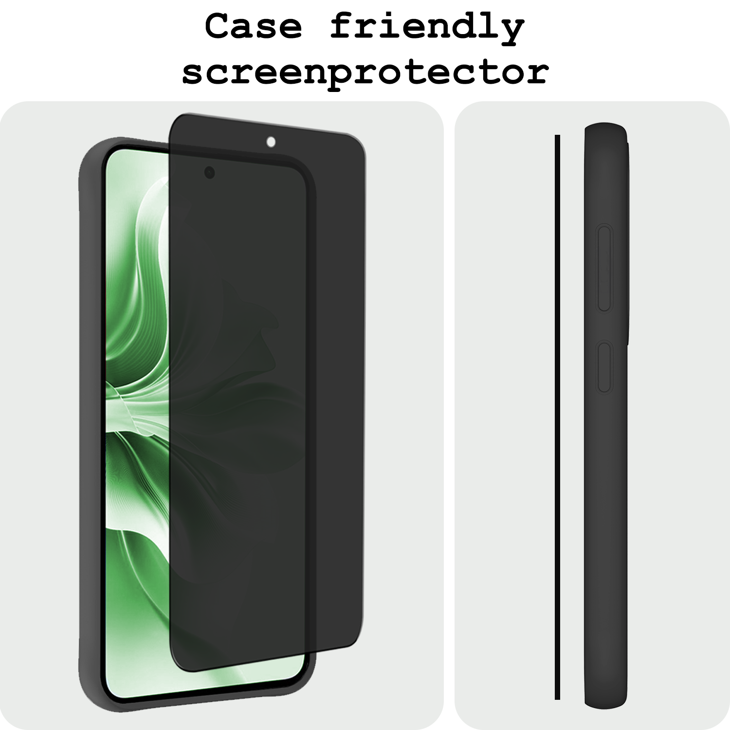 BASEY. Screenprotector Geschikt voor Oppo Reno11 F Screenprotector Privacy Glas Gehard Full Cover - Screenprotector Geschikt voor Oppo Reno11 F Screenprotector Privacy Tempered Glass - 3 PACK