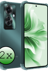 BASEY. Hoesje Geschikt voor Oppo Reno11 F Hoesje Siliconen Shock Proof Case Hoes - Hoes Geschikt voor Oppo Reno11 F Hoes Cover Case Shockproof - Transparant - 2 PACK