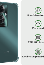 BASEY. Hoesje Geschikt voor Oppo Reno11 F Hoesje Siliconen Shock Proof Case Hoes Met Screenprotector - Hoes Geschikt voor Oppo Reno11 F Hoes Cover Case Shockproof - Transparant